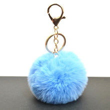 Load image into Gallery viewer, 1 Pcs Simple Key Chain Faux Fur Ball 8cm Soft Keychain Pompom Car Bag Handbag Backpack KeyRing Pink