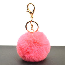 Load image into Gallery viewer, 1 Pcs Simple Key Chain Faux Fur Ball 8cm Soft Keychain Pompom Car Bag Handbag Backpack KeyRing Pink